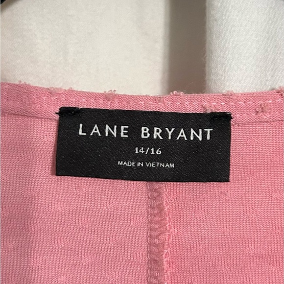 Lane Bryant Pink Swiss Dot Flutter Sleeve Blouse Womens Size 14/16 - Picture 2 of 4